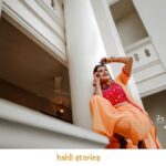 Alina Padikkal Instagram - Haldi 2k21 #alinarohitsaga Mua : @aleena.makeupartist @cassidinae._ @nithinju @motionpictures_weddings @motion_pictureswedding_planner
