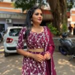 Alina Padikkal Instagram - 🍇 from @houseofemkay Styled by : @tharunya_vk MUA : @aleena.makeupartist @triple_a_hair_styling_ Accessories : @accessorize_with_ruhnaal