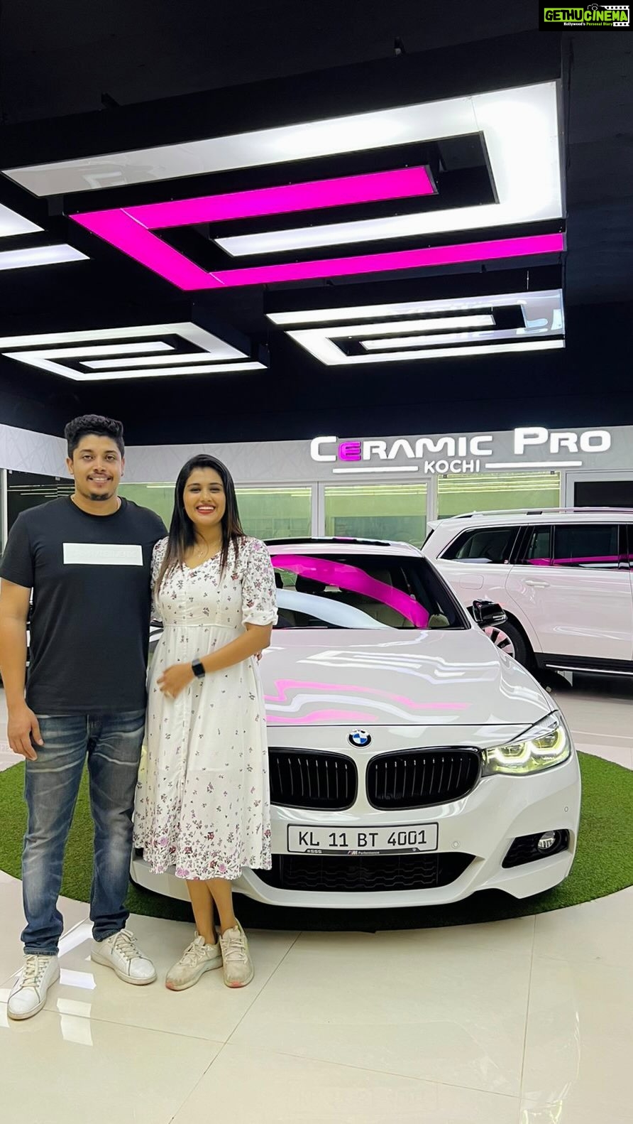 Alina Padikkal - 20.6K Likes - Congratulations @alina.padikkal & @rohit_pradeep_ 🤝🎊
#bmw #330igt #alpinewhite #kochi #kerala