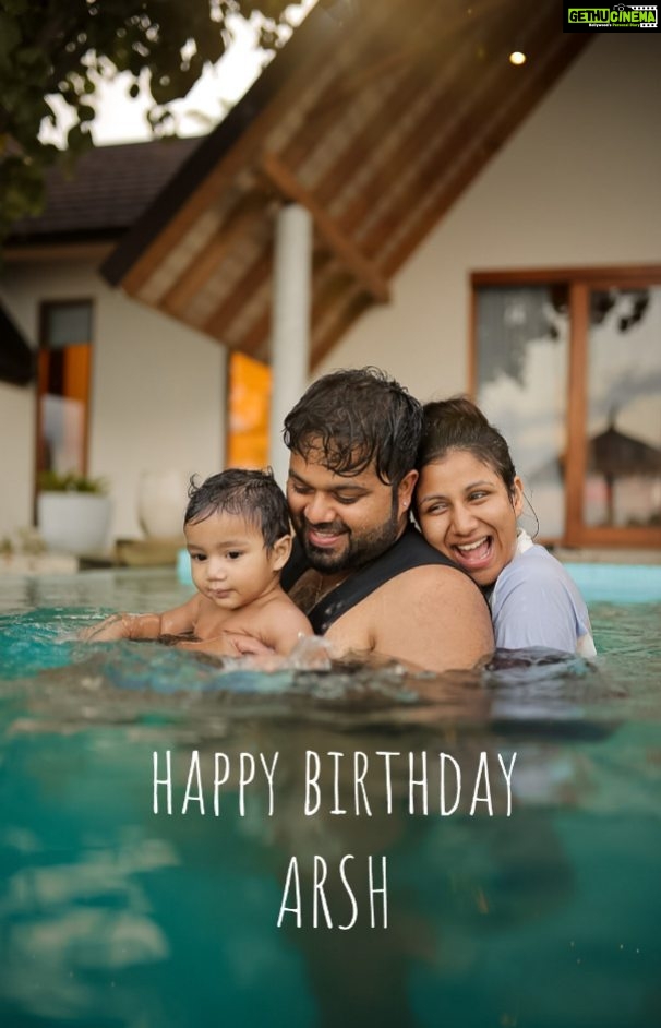Alya Manasa Instagram - Insta live on ARSH'S 1st year birthday in Maldives @fushifaru