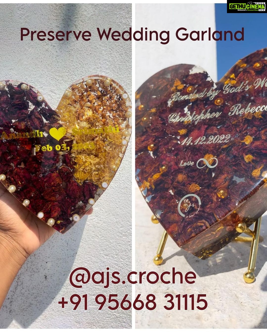 Alya Manasa Instagram - NEW LAUNCH ALERT.. @ajs.croche is one of the top most Brand for Handmade Products in Resin Works with 1500+ happy Clients Located on 📍Kavundampalayam, Coimbatore. Preserve Everything for Eternity.... Reach us for : ✨ Preserving Baby's Umbilical Cord, Nails, Hair and baby used things. ✨ Engagement/ Wedding Garland and Mangalyam / Thali Preservation. ✨ Resin Clock, Coasters, Table and Wall Art.. Contact details: Insta : @ajs.croche WhatsApp : +91 95668 31115 10% Discount Available on: Corporate Gifts Personalized Gifts (Bulk Orders) Return Gifts Do Follow now @ajs.croche