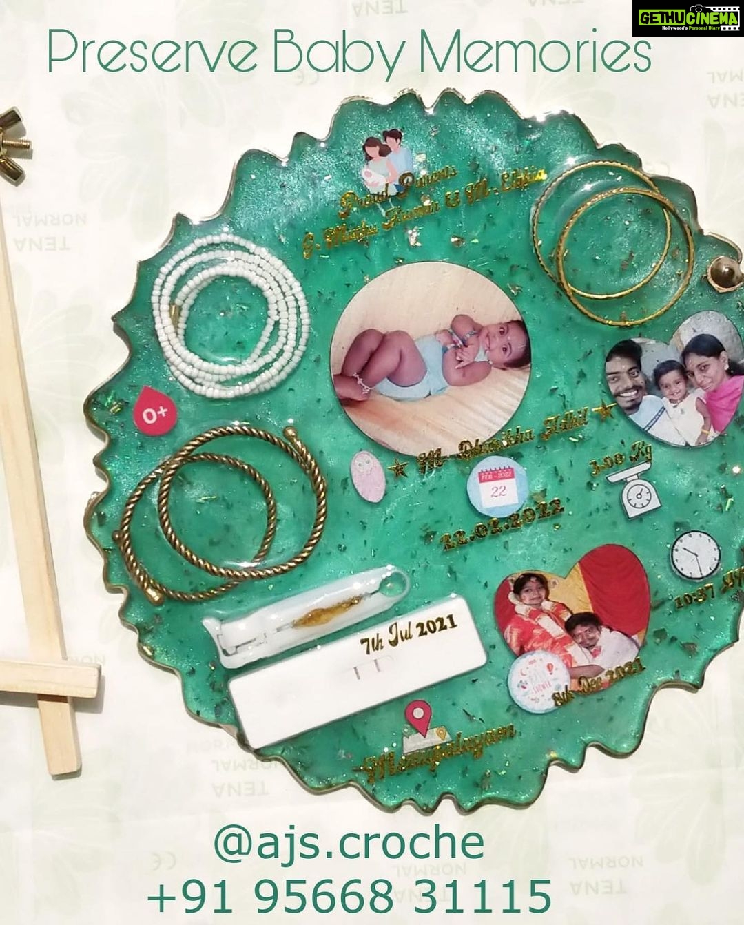 Alya Manasa Instagram - NEW LAUNCH ALERT.. @ajs.croche is one of the top most Brand for Handmade Products in Resin Works with 1500+ happy Clients Located on 📍Kavundampalayam, Coimbatore. Preserve Everything for Eternity.... Reach us for : ✨ Preserving Baby's Umbilical Cord, Nails, Hair and baby used things. ✨ Engagement/ Wedding Garland and Mangalyam / Thali Preservation. ✨ Resin Clock, Coasters, Table and Wall Art.. Contact details: Insta : @ajs.croche WhatsApp : +91 95668 31115 10% Discount Available on: Corporate Gifts Personalized Gifts (Bulk Orders) Return Gifts Do Follow now @ajs.croche