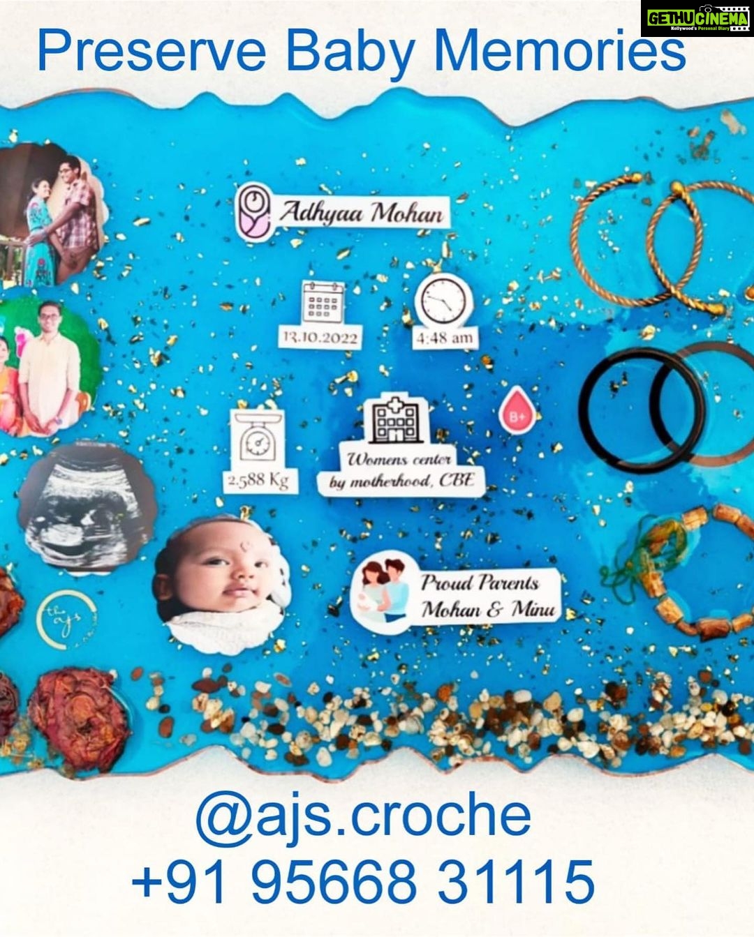 Alya Manasa Instagram - NEW LAUNCH ALERT.. @ajs.croche is one of the top most Brand for Handmade Products in Resin Works with 1500+ happy Clients Located on 📍Kavundampalayam, Coimbatore. Preserve Everything for Eternity.... Reach us for : ✨ Preserving Baby's Umbilical Cord, Nails, Hair and baby used things. ✨ Engagement/ Wedding Garland and Mangalyam / Thali Preservation. ✨ Resin Clock, Coasters, Table and Wall Art.. Contact details: Insta : @ajs.croche WhatsApp : +91 95668 31115 10% Discount Available on: Corporate Gifts Personalized Gifts (Bulk Orders) Return Gifts Do Follow now @ajs.croche