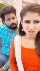 Alya Manasa Instagram - Konichiwa to all from the sets of #iniya @suntv reel with my co actor @d_chinky
