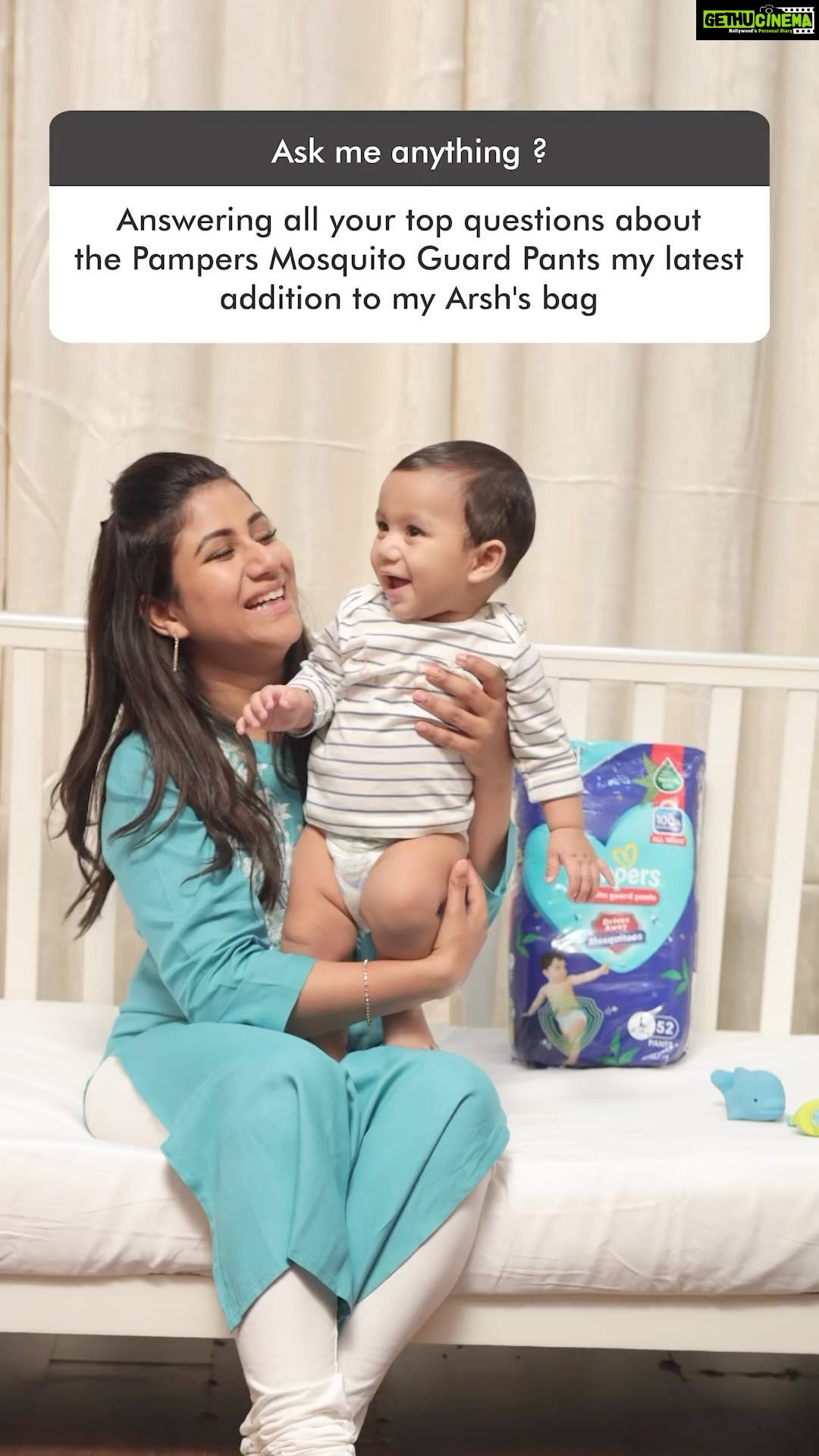 Alya Manasa Instagram - Answering the most frequently asked questions about the Pampers Mosquito Guard Pants Mosquitoes are every parent’s most feared creatures for their babies! I have been looking for a safe and effective solution against them for a long, long time. Pampers Mosquito Guard Pants is a safe and effective solution and I swear by it. It has natural neem oil and other ingredients that help keep mosquitoes away. It’s completely safe, provides up to 100% wetness lock and comes in multiple sizes. #Pampers #PampersMosquitoGuardPants #Diapers #BabyCare #Mosquitoes #BabyMosquitoDiaper #nightdiaper