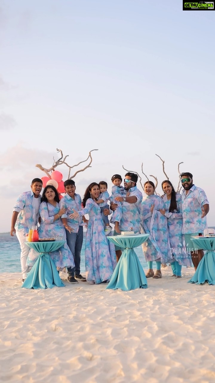 Alya Manasa Instagram - My son’s 1st birthday celebration #maldives #arsh #1stbirthday 😍🤩I think it’s a very different place to celebrate babies 1st birthday 🥳 & we did it with our family & we wore a same Color outfit that is excellently designed @m_lady_couture Beautifully Captured @dhanush__photography Always we travel only with #touron Travel partner @touronholidays Costume @m_lady_couture Location @fushifaru Maldives