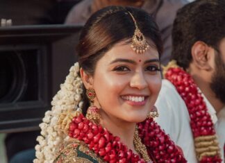 Amritha Aiyer Instagram - No no it’s not my marriage pictures!! 😄 Throwback #vanakamdamapla 🎥