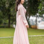 Amritha Aiyer Instagram - 🌸 . Styled by - @lankasanthoshi 👗 - @labelnikkiej 📸 - @varahalamurthy Jewellery - @pandoras_art_jewellery Makeup- @makeupbyradhikadave Hair- @makeup_by_syedaa