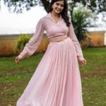 Amritha Aiyer Instagram - 🌸 . Styled by - @lankasanthoshi 👗 - @labelnikkiej 📸 - @varahalamurthy Jewellery - @pandoras_art_jewellery Makeup- @makeupbyradhikadave Hair- @makeup_by_syedaa