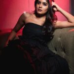 Amritha Aiyer Instagram – There’s something about BLACK !! Isn’t it ? 
.
Styled by – @lankasanthoshi 
Outfit- @naomibyneehabhumana 
📸 – @abhishek_pallati