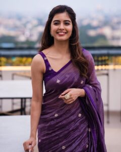 Amritha Aiyer Instagram - 🙂💜
.

Wearing : @label_ilma 
Styled by : @by_sarana
📸 - @ashokmak_photography
Jewel- @mspinkpantherjewel