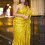 Amritha Aiyer Instagram – #HANUMAN Teaser Launch 💛
.
 Saree – @label_ilma 
Makeup- @makeup_by_lavanya 
Accessories- @thetrinkaholic