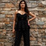 Amritha Aiyer Instagram - I cannot skip the colour black !! 🖤 . Styled by: @by_sarana Wearing: @ranbirmukherjeeofficial 📸 - @nikith_yoshua