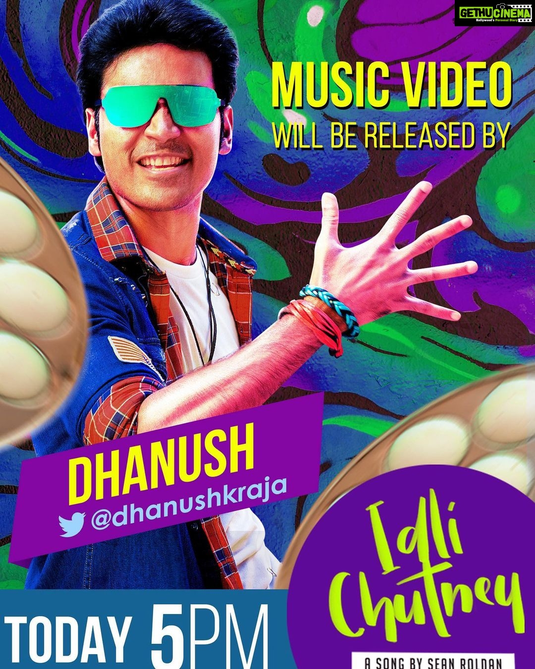 Amritha Aiyer Instagram - Privileged to have @dhanushkraja sir releasing the song at 5pm today 😍#idlychutney song by @rseanroldan @rohinvenkatesan #rajasundarammaster