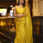 Amritha Aiyer Instagram – #HANUMAN Teaser Launch 💛
.
 Saree – @label_ilma 
Makeup- @makeup_by_lavanya 
Accessories- @thetrinkaholic