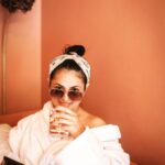 Anjana Sukhani Instagram - U Say "BATHROBE", I Say "Casual Wrap Dress ", Let's not get caught up in Details ... #hashtaghashtag #girl #girlinbathrobe #sindhigirl #anjanasukhani #Angiemusings❤️ #glam #vacayvibes Somewhereontheearth