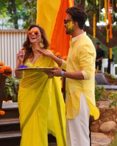 Ankita Lokhande Instagram - Another year, Another #AnViKiRasleela! Happy Holi everyone ❤️♥️💙💜🖤💚