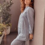 Ankita Lokhande Instagram - Effortless @lokhandeankita Wearing @_anuki.n #bohochic#moujri#stripesonstripes#codsetstyle#cotton. https://anukee.com/