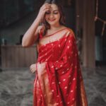 Anusree Instagram - The bouquet of emotions inside you can be beautifully presented to the outside world in a red saree .....thanks to my saree collection cupboard for this head turner look 😂😘.... MaH @pinkyvisal Click @rinshadmanzoorphotography @purplemen_rynu