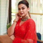 Anusree Instagram - Red is a bit of Everything... Kinda classy.. Kinda Crazy....❤️ MaH @sijanmakeupartist Click @pranavraaaj Saree @veenavijiclothing Neckpiece @varuthri_findings