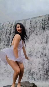 Apsara Rani Instagram - Angels bathe too 🌧🌈 . . . . Pictures coming soon @girish_katkar_photography @_dhananjayjape_ @iamajey #apsara #apsararani #reelsinstagram #reelitfeelit #reels