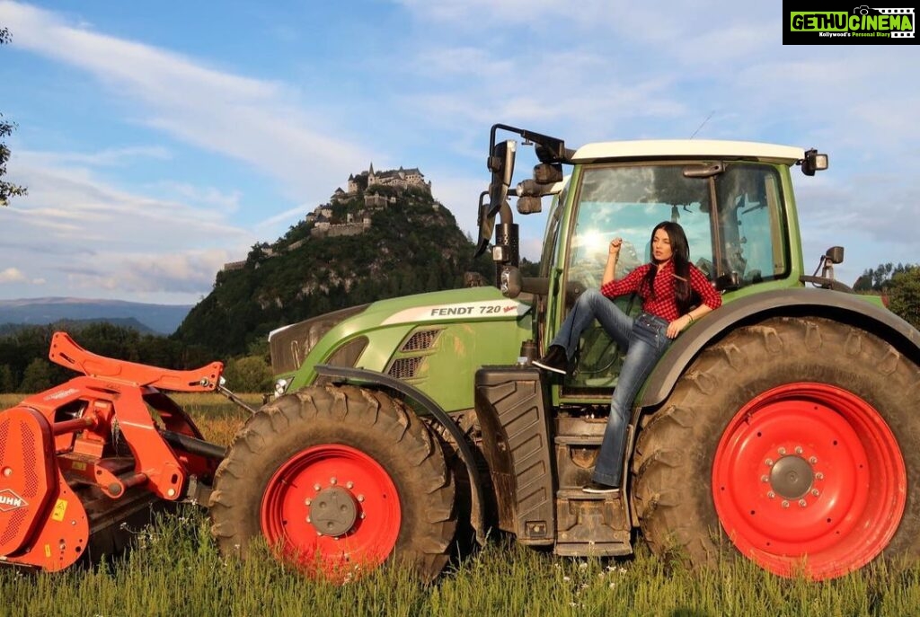 Celina Jaitly Instagram - When you insist every year to your Austrian husband to buy you a “New, big impactful four wheel drive” !!! 😂🤣😅 @haag.peter #indianwife #europeanhusband #husband #husbandwifejokes #bigcar #tractor #austria #internationalfamily #celina #celinajaitly #bollywood #missindia #missuniverse #austrian #austriangirl #peterhaag Austria, Europe