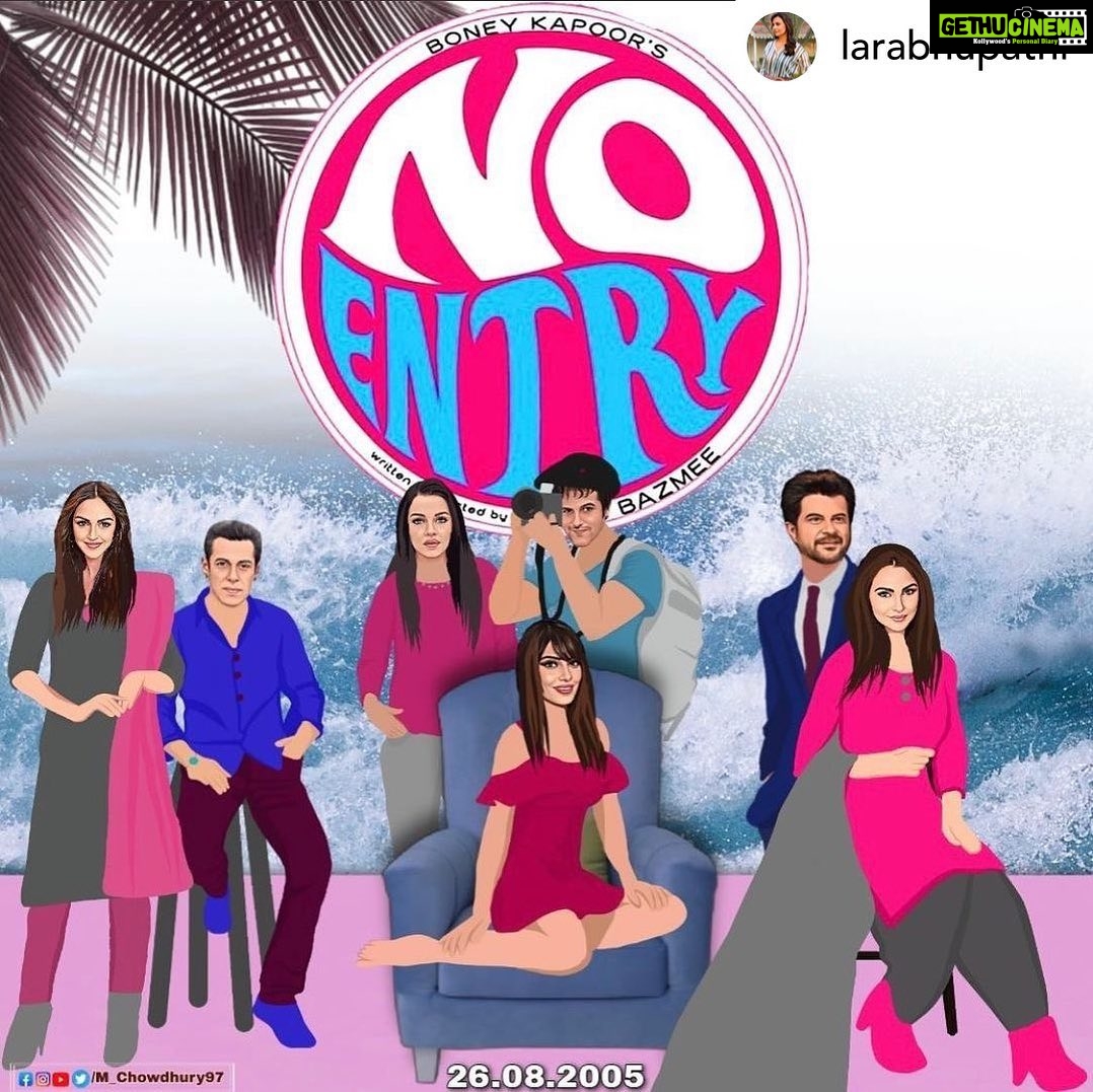 Celina Jaitly Instagram - 17 years and still running successfully in your hearts . Thank you @aneesbazmee ji so grateful for SANJANA. Just like my friend @larabhupathi it was my first comedy film and beginnings of a wonderful new direction with comedy as an artist. This film made me realise that my sense of humour was going to be one of my most wonderful assets both in career and in life. Eternal sunshine to all who made it happen: @boney.kapoor @aneesbazmee @anilskapoor @beingsalmankhan @imeshadeol @bipashabasu @celinajaitlyofficial Posted @withregram β’ @larabhupathi 17 years of this iconic film!!! Will always be grateful for Kajal! My first full comedy role! π. @boney.kapoor @aneesbazmee @anilskapoor @beingsalmankhan @imeshadeol @bipashabasu @celinajaitlyofficial #fardeenkhan. Thankyou @m_chowdhury97 for this illustration. #bollywood #noentry #celina #celinajaitly #celinajaitley #fardeenkhan #salmankhan #laradutta #anilkapoor #bipashabasu #eshadeoltakhtani #aneesbazmee #comedyfilm