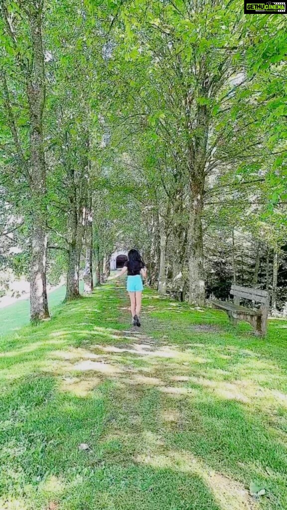 Celina Jaitly Instagram - I turn to take one last look at you before I enter my magical realm, do not forget what we spoke alone, or beats that our hearts felt !! - The Forest Imp #forests #austria #celina #celinajaitly #alpinebabes #celinajaitley #missindia #missuniverse #bollywood #naturelovers #europe #summer #trees Austria, Europe
