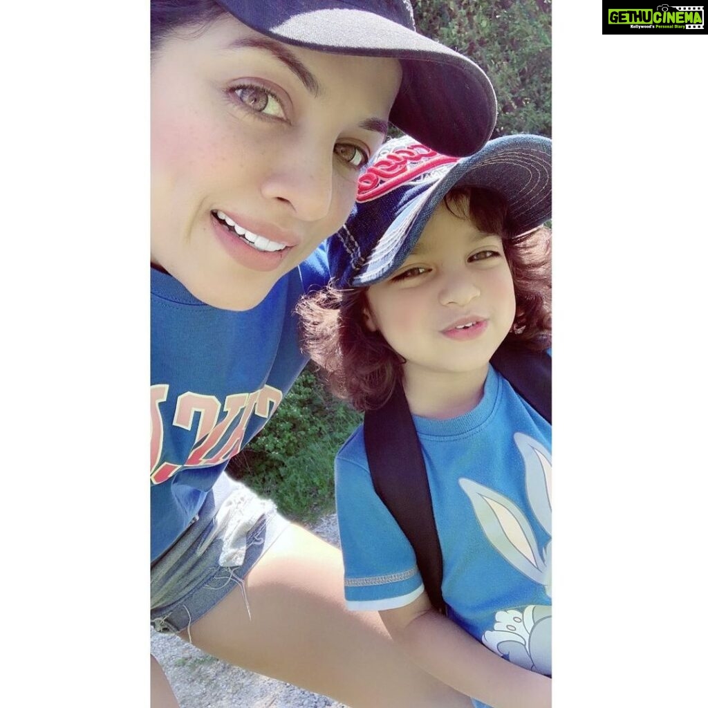 Celina Jaitly Instagram - Hiking with my boys…It's not how many miles you walk, it's how many smiles you share. (Hopefully either they will be exhausted of all their extra energy or I will pass out!) Spring hikes with baby no 3 @arthurjhaag #hiking #spring #austria #winston #viraaj #arthur #twinsplusone #haagbrothers #jaitlyhaag #austrian #european #twins #twinboys #winstonjhaag #viraajjhaag #arthurjhaag #twinstagram #celinajaitly #celinajaitley #bollywood #alpinekids #alpinelife #österreich #internationalfamily #kids #children #kidstagram Austria, Europe
