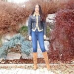 Celina Jaitly Instagram - Finding #pocahontas within, while I wait for spring. You can cut all the flowers but you cannot keep spring from coming… #springiscoming #celinajaitly #celinajaitley #indianactress #bollywood #denim #alpinelife #austria #europe #european #austrianalps #denimjacket #spring #springinaustria Austria/Österreich