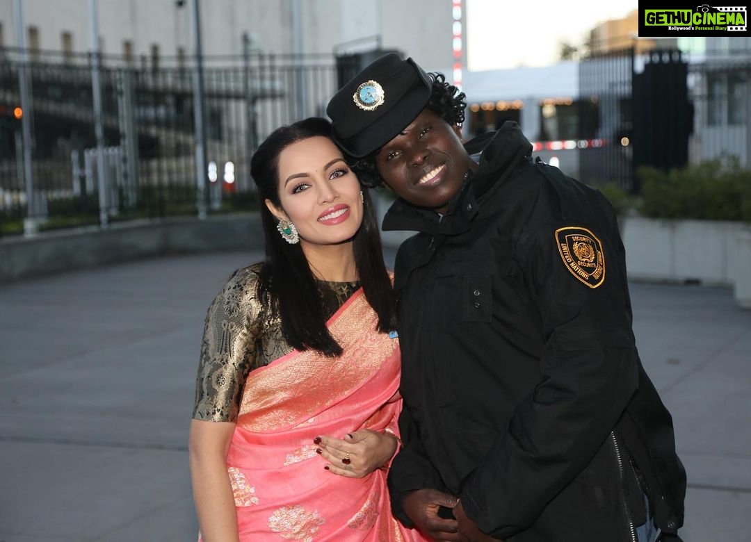 Celina Jaitly Instagram - #internationalwomensday These iconic photos at the @unitednations for @free.equal brings together WOMEN from different backgrounds be it cis,trans women as well as many races, as we cannot afford the luxury of fighting one form of oppression only for we are not free until all women are free of their shackles... #celina #celinajaitly #celinajaitley #womensupportingwomen #transrightsarehumanrights #transwomen #brownwomen #blackwomen #womenempowerment #women #womenempoweringwomen #bollywood #missindia #missuniverse #equality Saree : with gratitude 🙏🏼 @designsbymitanghosh United Nations Headquarters