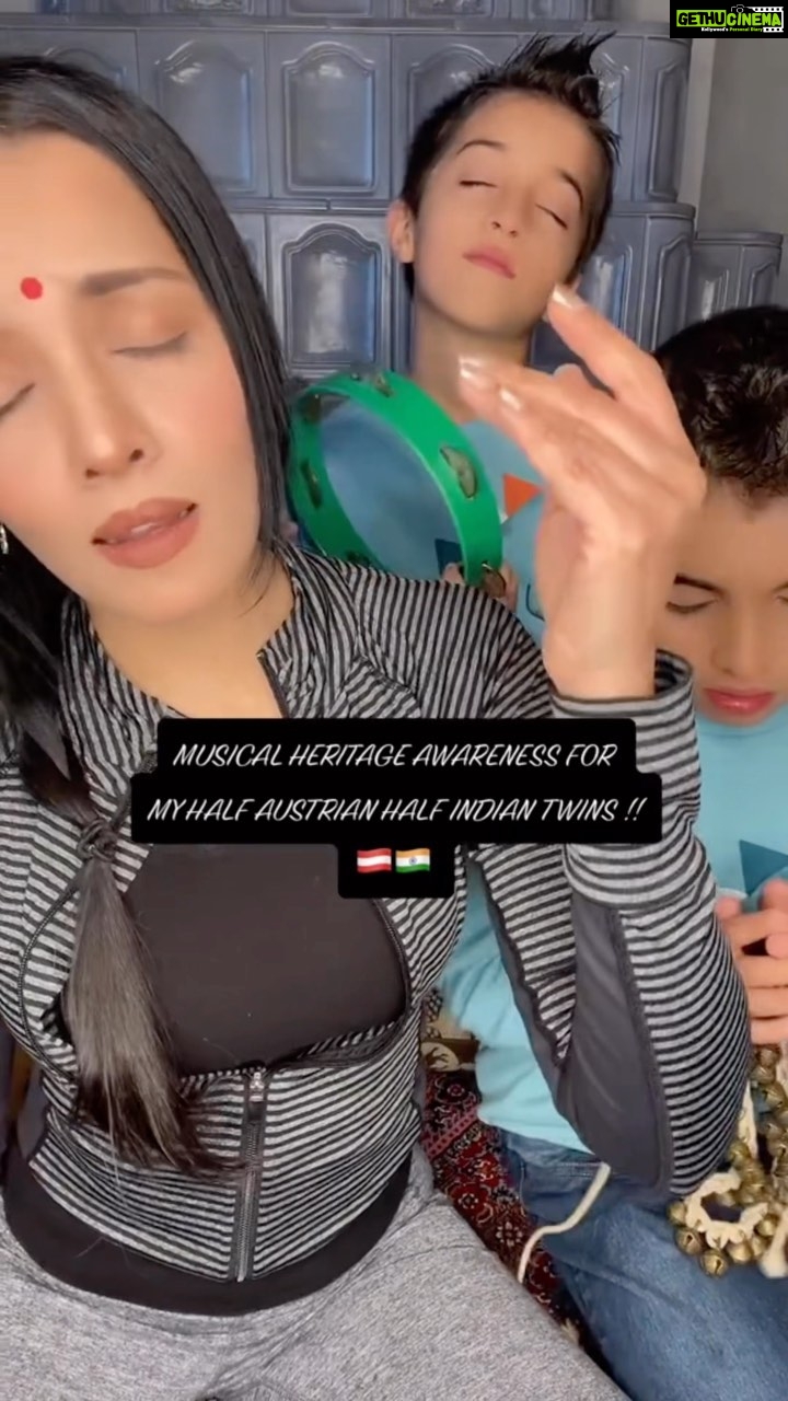 Celina Jaitly Instagram - β οΈVIEWERS DISCRETION WARNING β οΈ Nothing better than a MUSICAL HERITAGE AWARENESS SESSION to start the year with for my half Austrian half Indian litter !! π« @winstonjhaag @viraajjhaag @celinajaitlyofficial πππππππππππ #comedyreels #hindicomedy #celinajaitly #celina #celinajaitley #winston #viraaj #winstonjhaag #viraajjhaag #bollywood #funnymemes #funnyfamily #funnywomen #twins #twinstagram #momoftwins #familydrama #comedy #lol #musician #hilarious #viral #hindisongs Austria, Europe