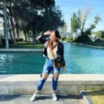 Chahatt Khanna Instagram – Time is precious ! @ammarzofashion #leatherjacket #ammarzo #denims #ammarzo #tshirt #ammarzo #headtotoe #ammarzogirl 
#travelling #travel #azarbaijan #beautiful #chahattkhanna #sunshine #indan Baku, Azerbaijan