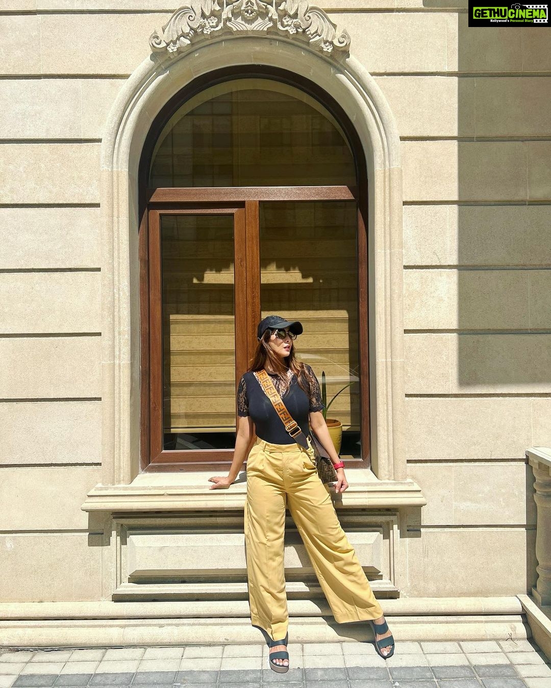 Chahatt Khanna Instagram - Just hanging around… Outfit @ammarzofashion #travelphotography #beautifuldestinations #azarbayjan #chahattkhanna #dayout #life #lifestyle #happiness #travelling #fashion #ammarzo #pants #ammarzogirl #streetstyle #casualstyle #indiangirl Baku, Azerbaijan