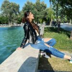 Chahatt Khanna Instagram – Time is precious ! @ammarzofashion #leatherjacket #ammarzo #denims #ammarzo #tshirt #ammarzo #headtotoe #ammarzogirl 
#travelling #travel #azarbaijan #beautiful #chahattkhanna #sunshine #indan Baku, Azerbaijan