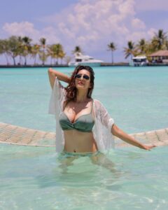 Chahatt Khanna Instagram - Water baby 🌊 #maldives #chahattkhanna #sea #water #bikini #watergirl #blue #bluesea #beautifuldestinations #instagood #instadaily #picoftheday