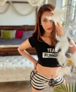 Chahatt Khanna Instagram - I was born with wings ;) #ck #chahattkhanna #slay #home #shorts #croptop #roomdecor #myroom #magic #sunlight #coconutgirl #tropicalvibes #bohostyle