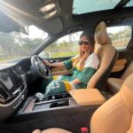 Chahatt Khanna Instagram - Spent some time with Volvo XC60 and can’t just help posing with this Swedish charmer :) it’s a great way to drive into 2022 @volvocarsin Outfit @ammarzofashion @exhibitmagazine #car #petrolhead #spead #carslover #caroftheday #chahattkhanna #ammarzo #sport #add