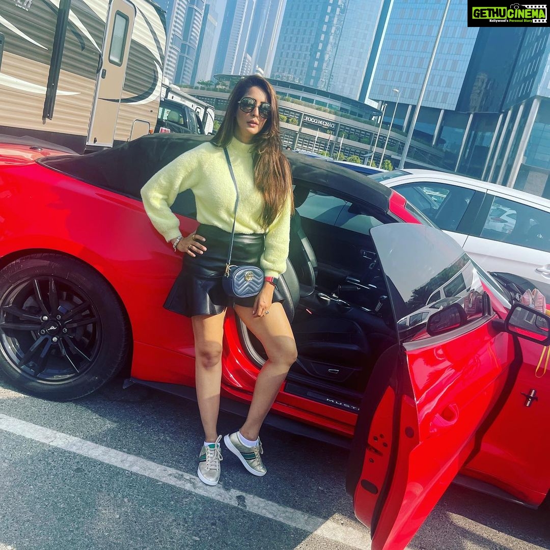 Chahatt Khanna Instagram - Alpha females don’t run in packs 🇦🇪 #bts #ck #uae #dubai #chahattkhanna #supercar #mustang #sportscars #music #shoot Dubai, United Arab Emiratesدبي