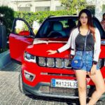 Chahatt Khanna Instagram - Shot for this beauty @jeep #car #suv #jeep #chahattkhanna #carreview #cargirl #car #red #natural #carblogger #fashionblogger #style #swag #slay #bestoftheday #picoftheday Lonavala