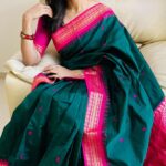 Chaitra Rai Instagram - A saree is not just an attire ..it’s an emotion♥️ Saree: @sankalpa_angadi #trending #reels #my #saree #story #trendingreels #trendingnow #thankful #chaithrarai17