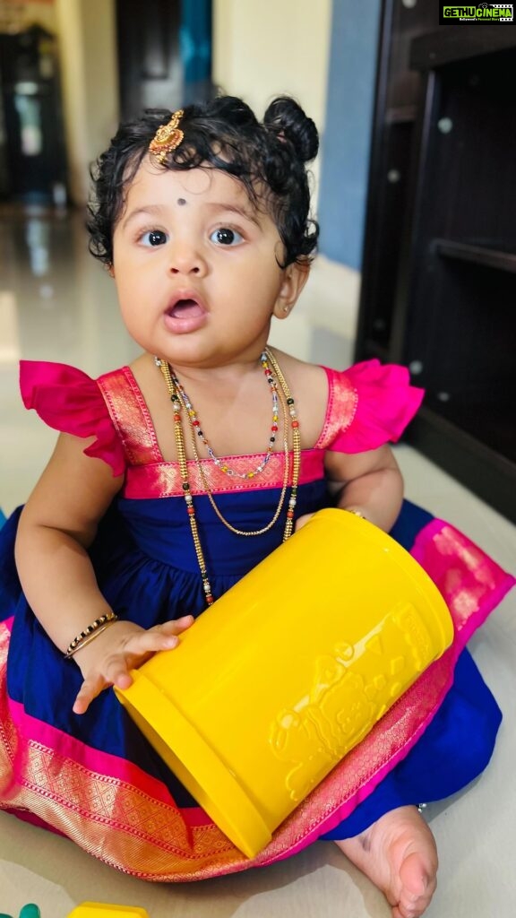Chaitra Rai Instagram - ♥🧿 👗: @asvi_designers 😍 #reelsinstagram #reelkarofeelkaro #trending #baby #nishkashetty
