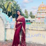 Chaitra Rai Instagram - 'Life is not about finding yourself.. Life is about creating yourself ‘😍♥️ Saree: @mkr_pattu_sarees_wholesale ♥️ #devine #feelings #friday #vibes #photooftheday #photography #saree #sareelove #antarvedi #lakshminarasimha #swamy #temple #thankful #chaithrarai17