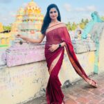 Chaitra Rai Instagram - 'Life is not about finding yourself.. Life is about creating yourself ‘😍♥ Saree: @mkr_pattu_sarees_wholesale ♥ #devine #feelings #friday #vibes #photooftheday #photography #saree #sareelove #antarvedi #lakshminarasimha #swamy #temple #thankful #chaithrarai17