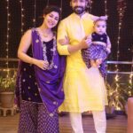 Debina Bonnerjee Instagram - Lots of love, light & happiness from us to you & your family 💜 #happydiwali . . . . Outfit - @asukacouture Stylist- @simrankhera5 @styledbyayushidixit #family #love #diwali #diwaliportrait #gurmeetchoudhary #debinabonnerjee #liannachoudhary