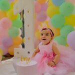 Debina Bonnerjee Instagram - Our baby turns #one and we did a lot of fun ✨💕 As you see from a confused-cranky expression to digging her spoon-hand and loving every bite of her healthy yum-yum cake she’s for sure having a blast and like always seeing her happy our heart is full ❤️ “THANK YOU EVERYONE FOR ALL THE WISHES” . #liannaturns1 #birthday #celebration #love #blessings #goodvibes ✨🧿