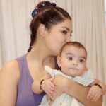 Debina Bonnerjee Instagram - This is how my lau is looking after her ear piercing wearing her first earring . #👶🏻 #👂