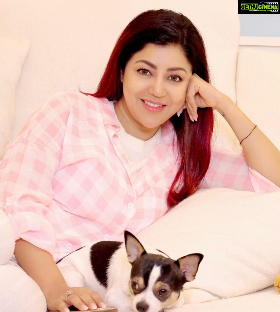 Debina Bonnerjee Instagram - When you are home full time … you pose with your pup. . #ootd @luluandskyofficial