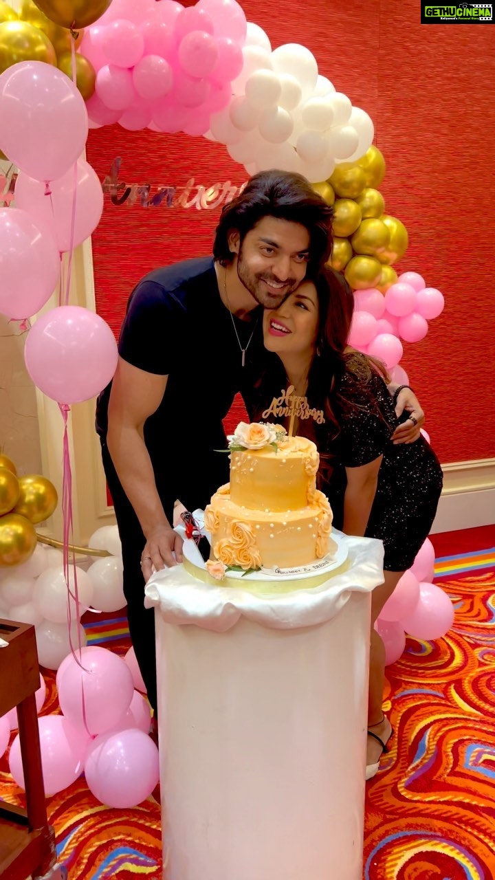 Debina Bonnerjee Instagram - Happy anniversary my partner… you complete me ( literally ) now with a complete family … let’s begin this beautiful innings of our marriage 💪🏼❤️❤️❤️ . #happyanniversary #gurmeetchoudhary #debinabonnerjee #gubina #reels #trendingreels Colombo, Sri Lanka