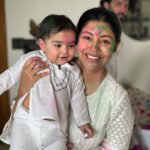 Debina Bonnerjee Instagram - Hamara wala happy holi . . . . . #happyholi #firstholi @guruchoudhary @lianna_choudhary @divishaadiva